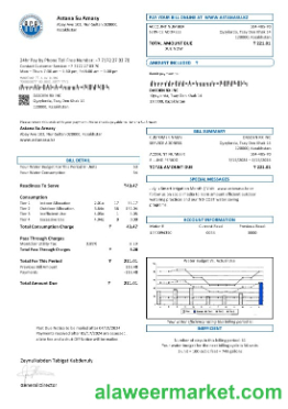 Kazakhstan Astana Su Arnasy business utility bill template in Word and PDF format (.doc and .pdf)